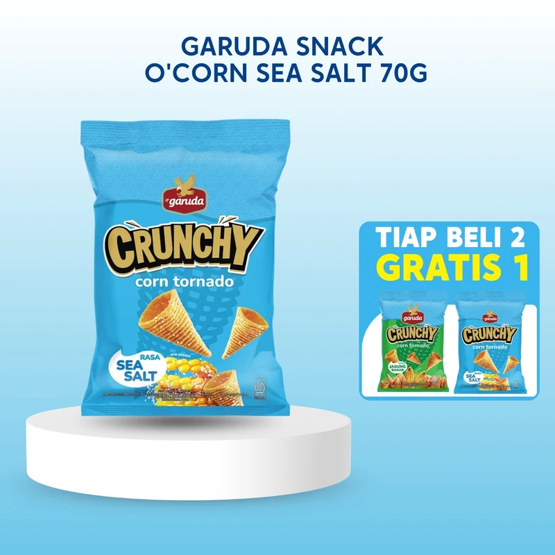 Garuda Snack O'corn Sea Salt 70g (Beli 2 Gratis 1)