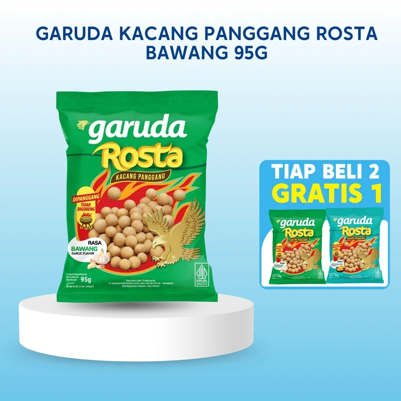Garuda Kacang Panggang Rosta Bawang 95g (Beli 2 Gratis 1)