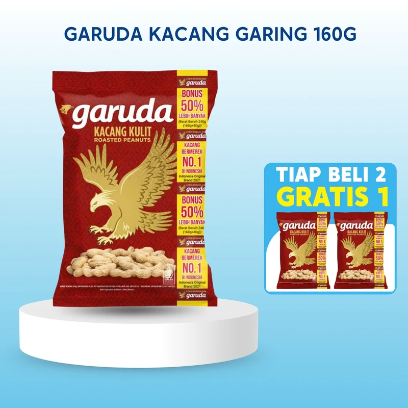 Garuda Kacang Garing 160g (Beli 2 Gratis 1)