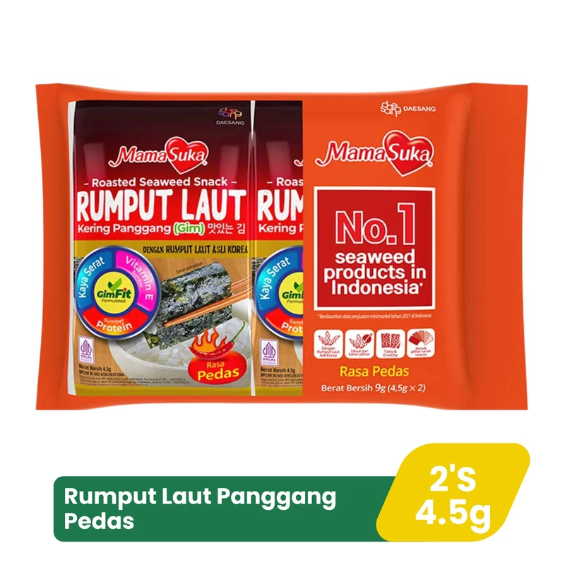 Mamasuka Laut Panggang (Nori) Pedas 2X4.5G