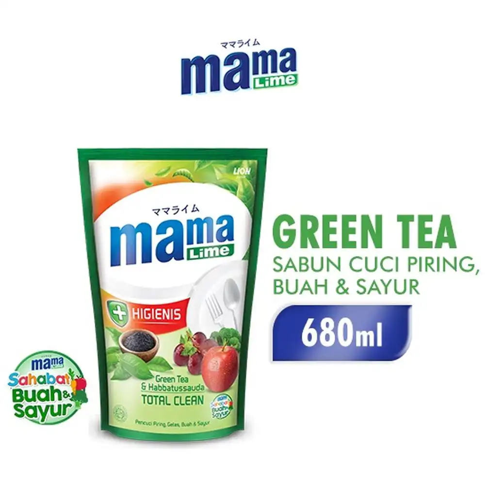 Mama Lime Cairan Pencuci Piring Refill Green Tea 680ml