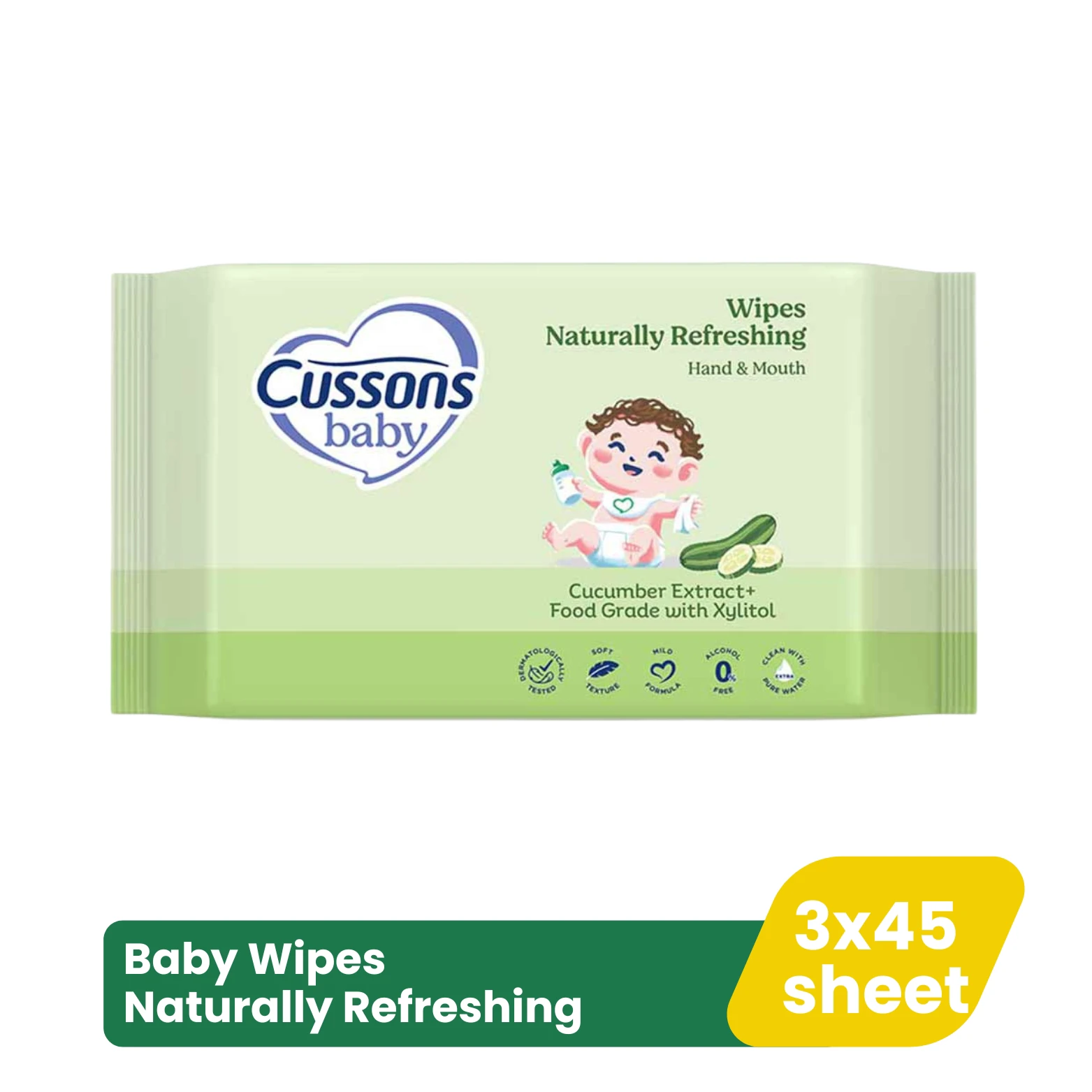 Cussons Baby Wipes Naturally Refreshing 3x45's
