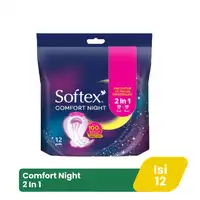 Softex Comfort Night 2 in 1 Pembalut Wanita Wing 29 & 36 cm 12 pcs